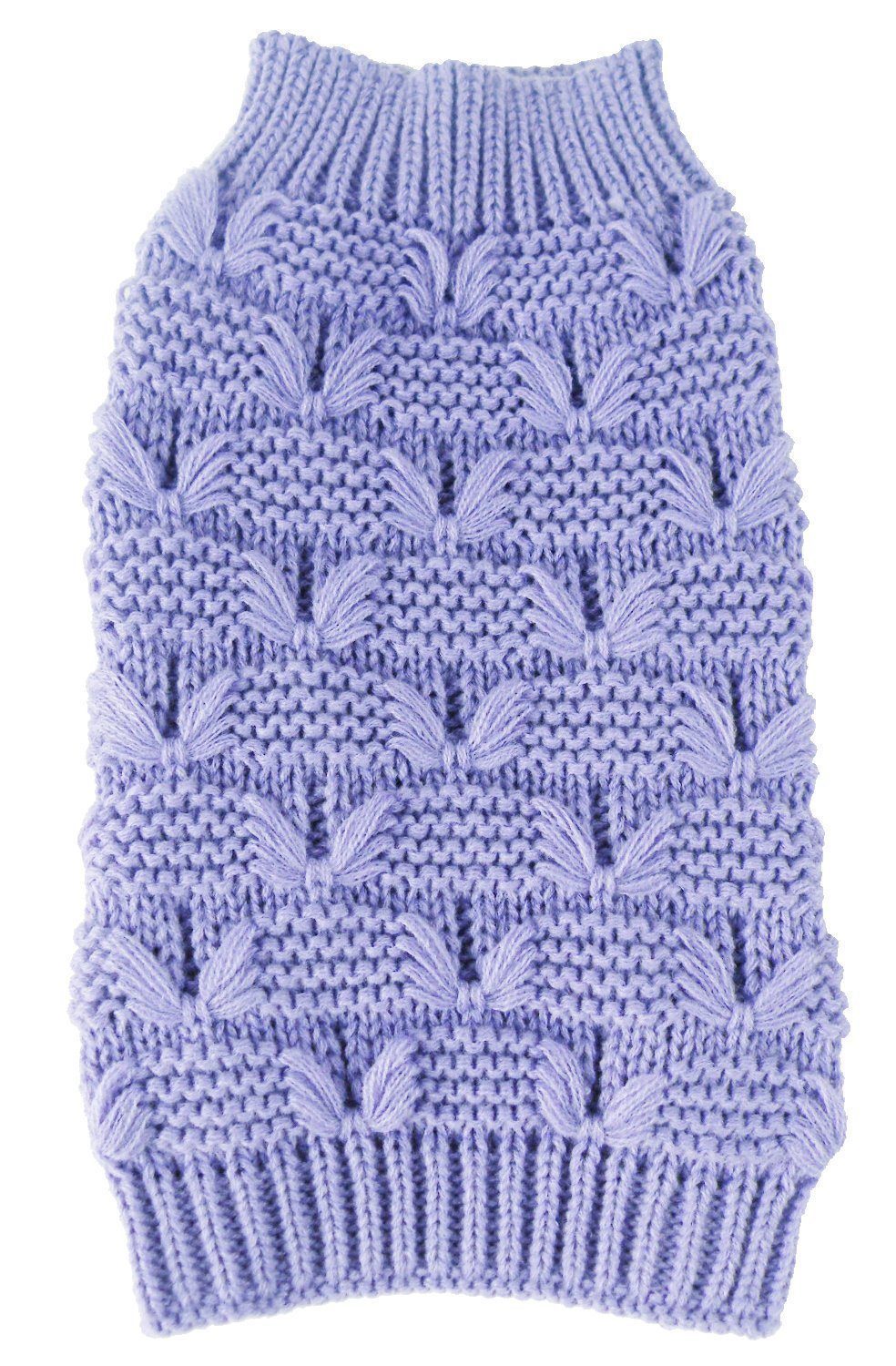 Pet Life Butterfly Stitched Heavy Cable Knitted Fashion Turtle Neck Dog Sweater