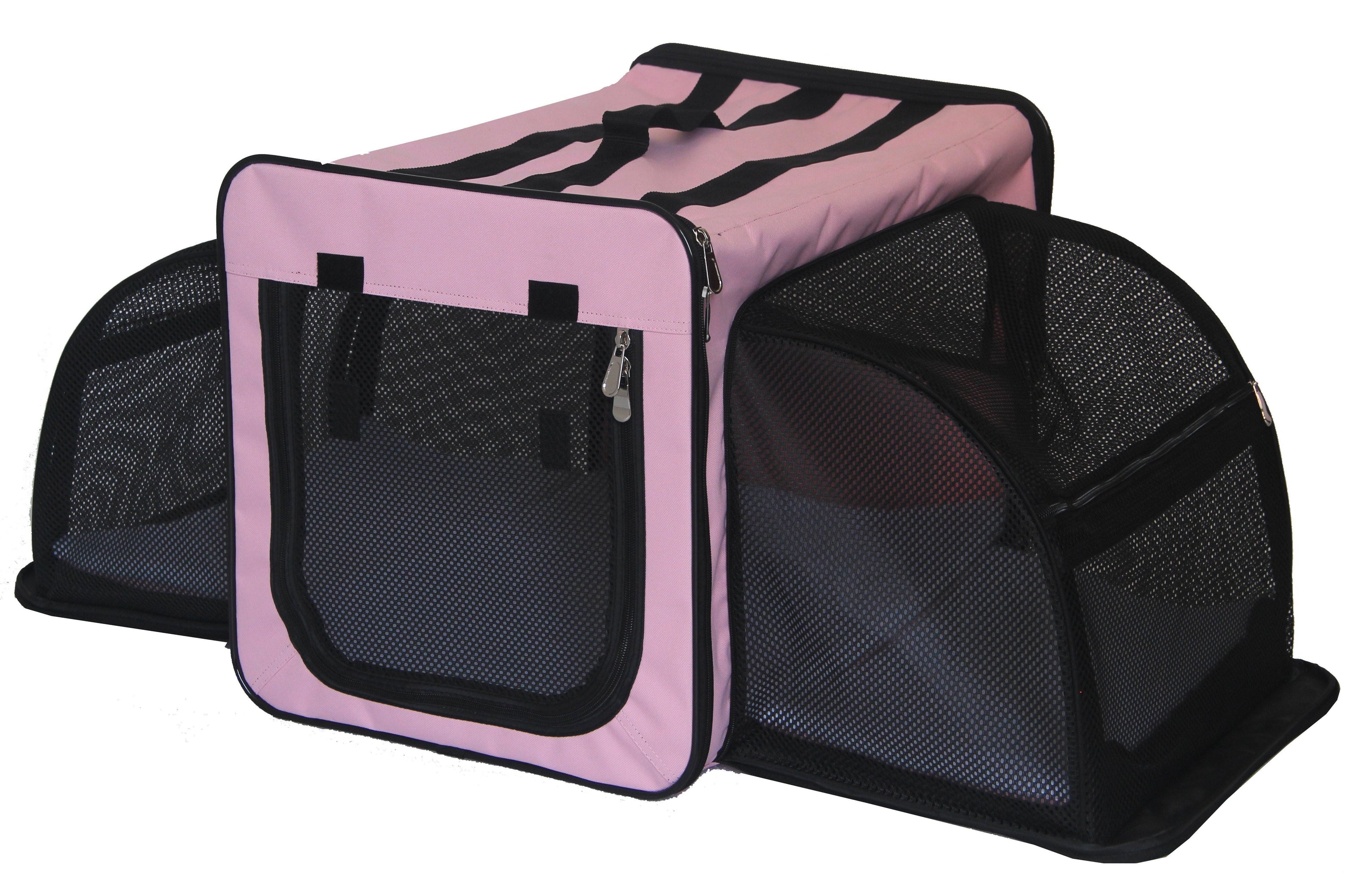 Pet Life Capacious Dual-Sided Expandable Spacious Wire Folding Collapsible Lightweight Pet Dog Crate Carrier House