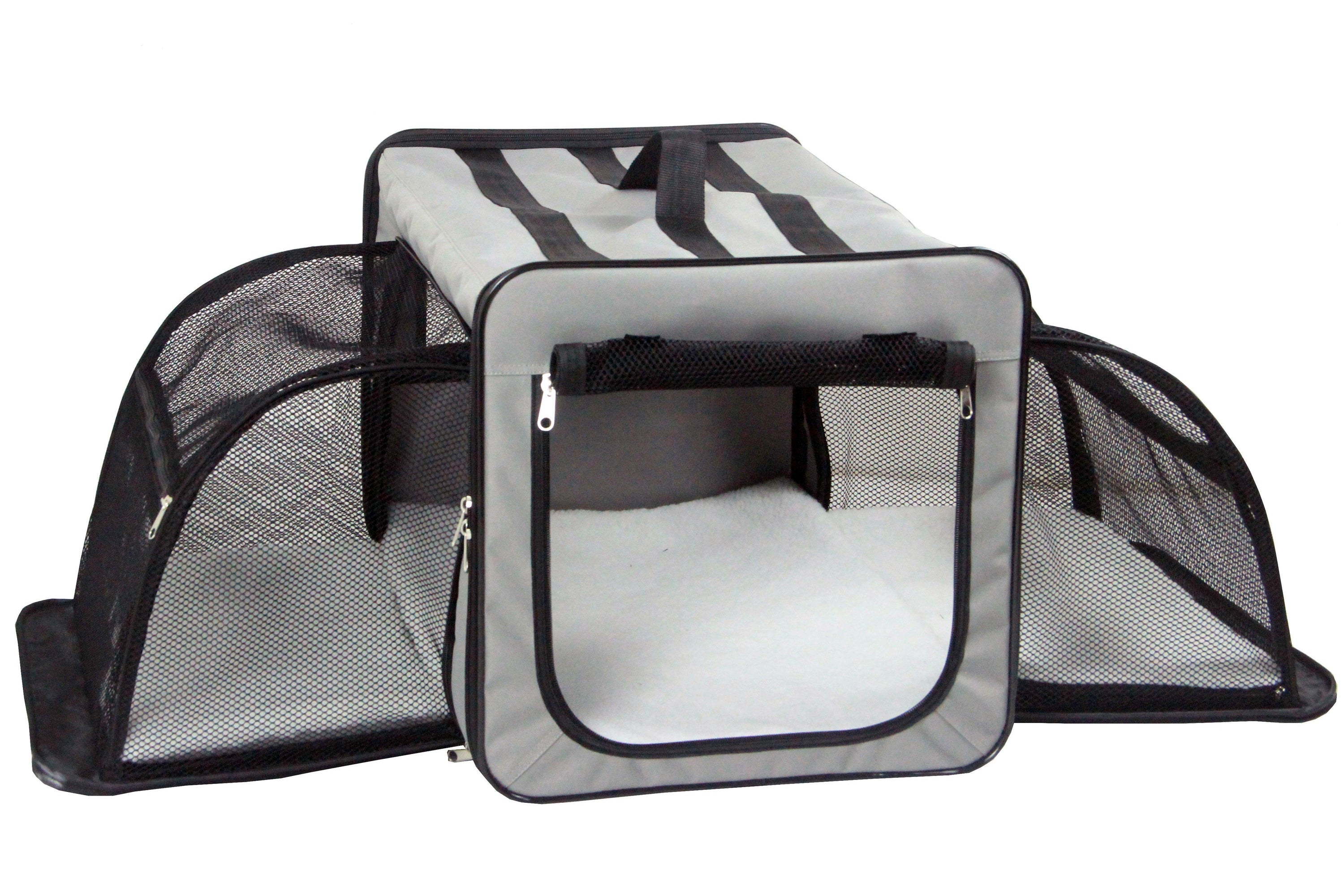Pet Life Capacious Dual-Sided Expandable Spacious Wire Folding Collapsible Lightweight Pet Dog Crate Carrier House