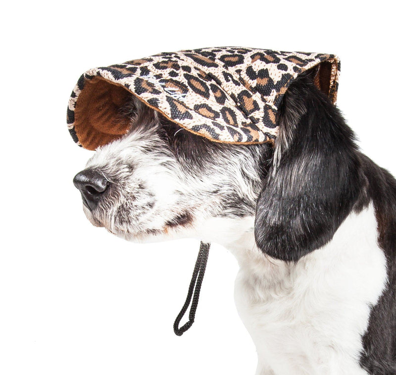 Pet Life Cheetah Bonita Cheetah Patterned Uv Protectant Adjustable Fashion Dog Hat Cap