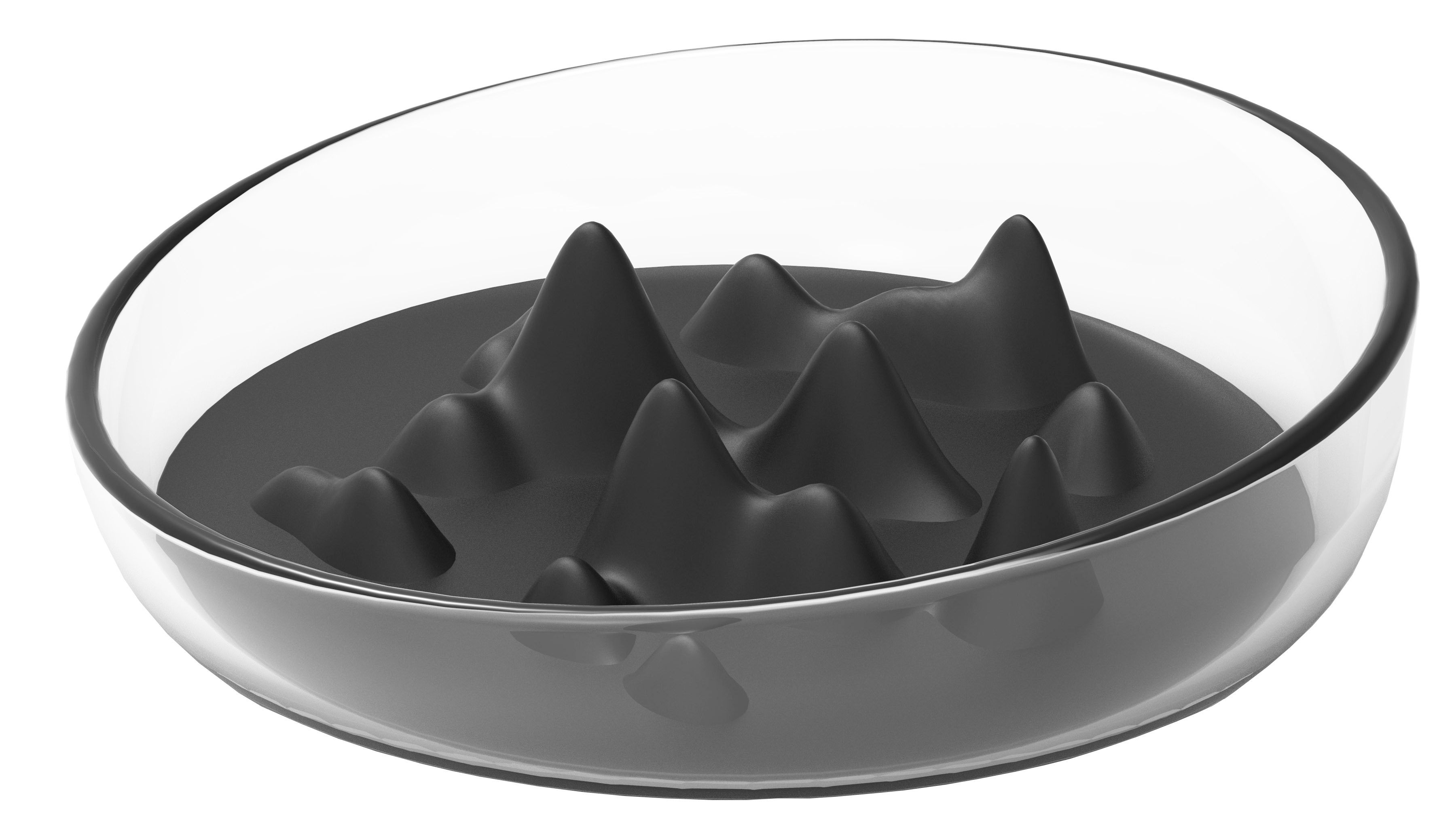Pet Life ® Cirlicue Mountain Shaped Modern Slow Feeding Pet Bowl