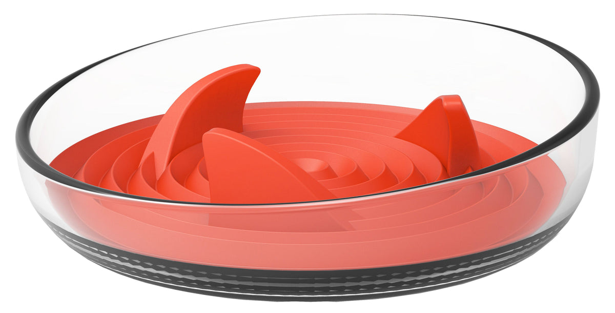 Pet Life Cirlicue Shark Fin Shaped Modern Slow Feeding Pet Bowl