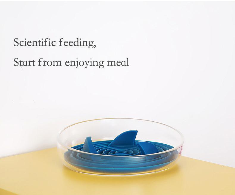 Pet Life ® Cirlicue Shark Fin Shaped Modern Slow Feeding Pet Bowl
