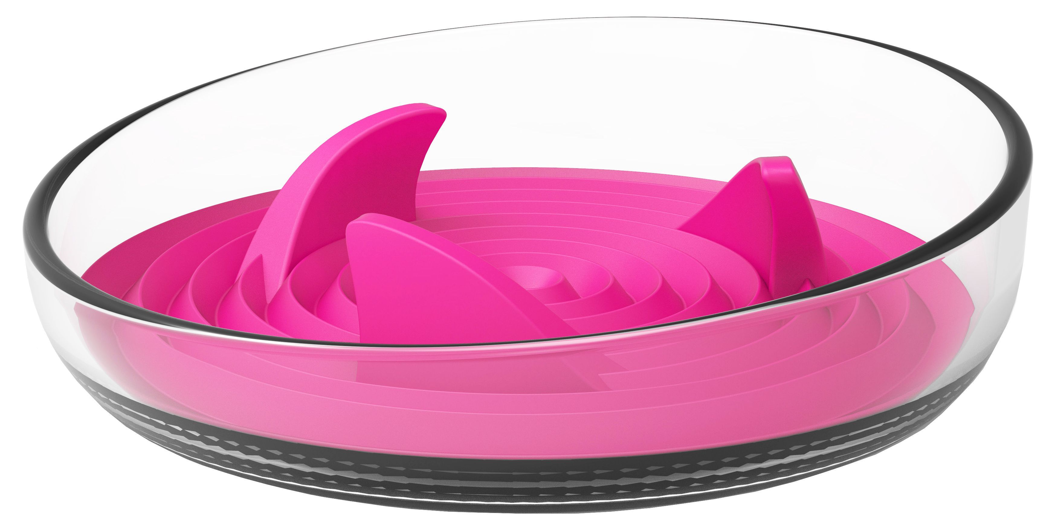 Pet Life ® Cirlicue Shark Fin Shaped Modern Slow Feeding Pet Bowl