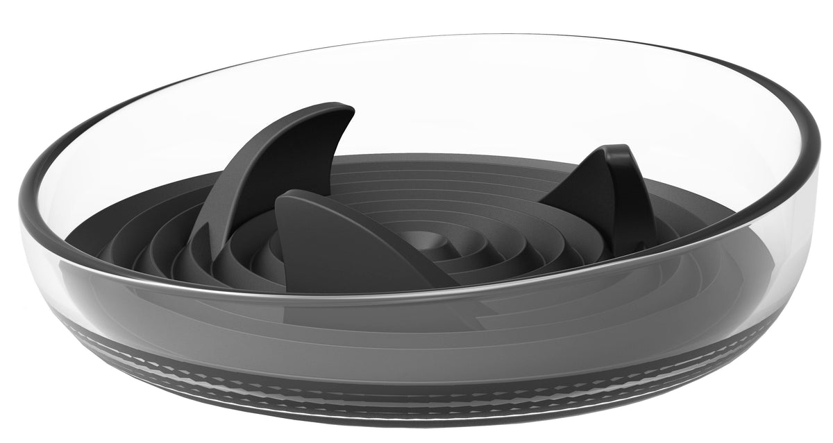 Pet Life Cirlicue Shark Fin Shaped Modern Slow Feeding Pet Bowl
