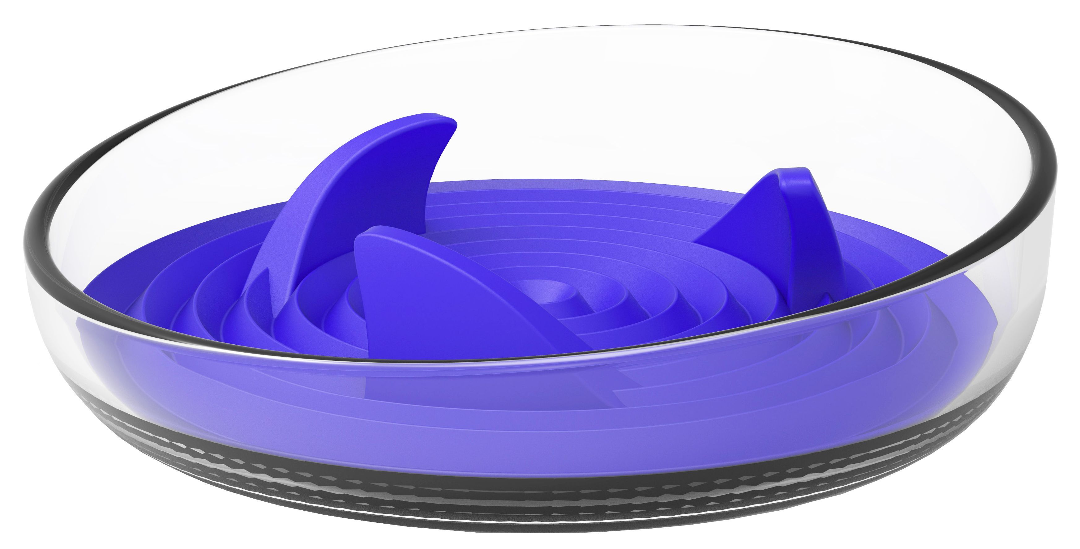 Pet Life ® Cirlicue Shark Fin Shaped Modern Slow Feeding Pet Bowl