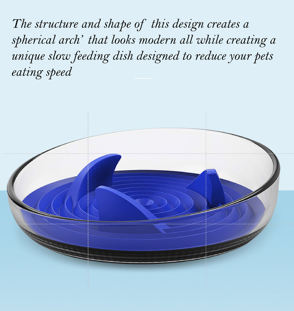 Pet Life Cirlicue Shark Fin Shaped Modern Slow Feeding Pet Bowl