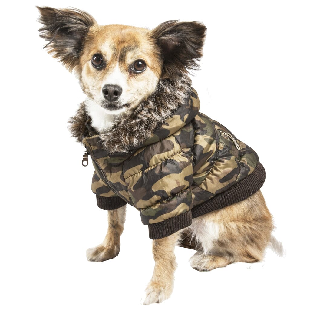 Pet Life Classic Metallic Fashion 3M Insulated Dog Coat Parka w/ Removable Hood | HT Animal Supply