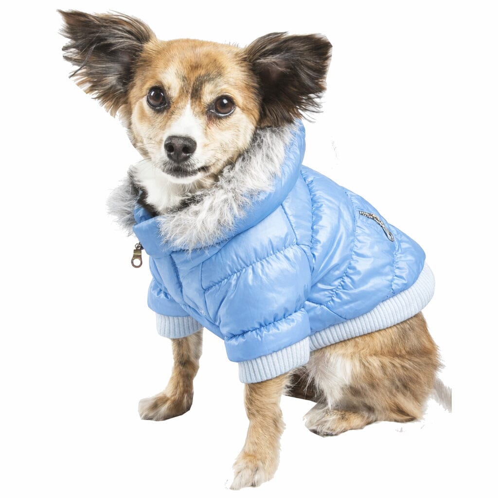 Pet Life Classic Metallic Fashion 3M Insulated Dog Coat Parka w/ Removable Hood | HT Animal Supply