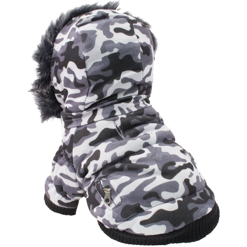 Pet Life Classic Metallic Fashion 3M Insulated Dog Coat Parka w/ Removable Hood