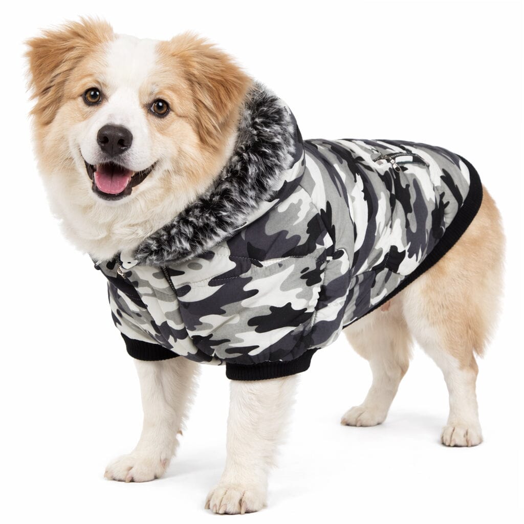 Pet Life Classic Metallic Fashion 3M Insulated Dog Coat Parka w/ Removable Hood | HT Animal Supply