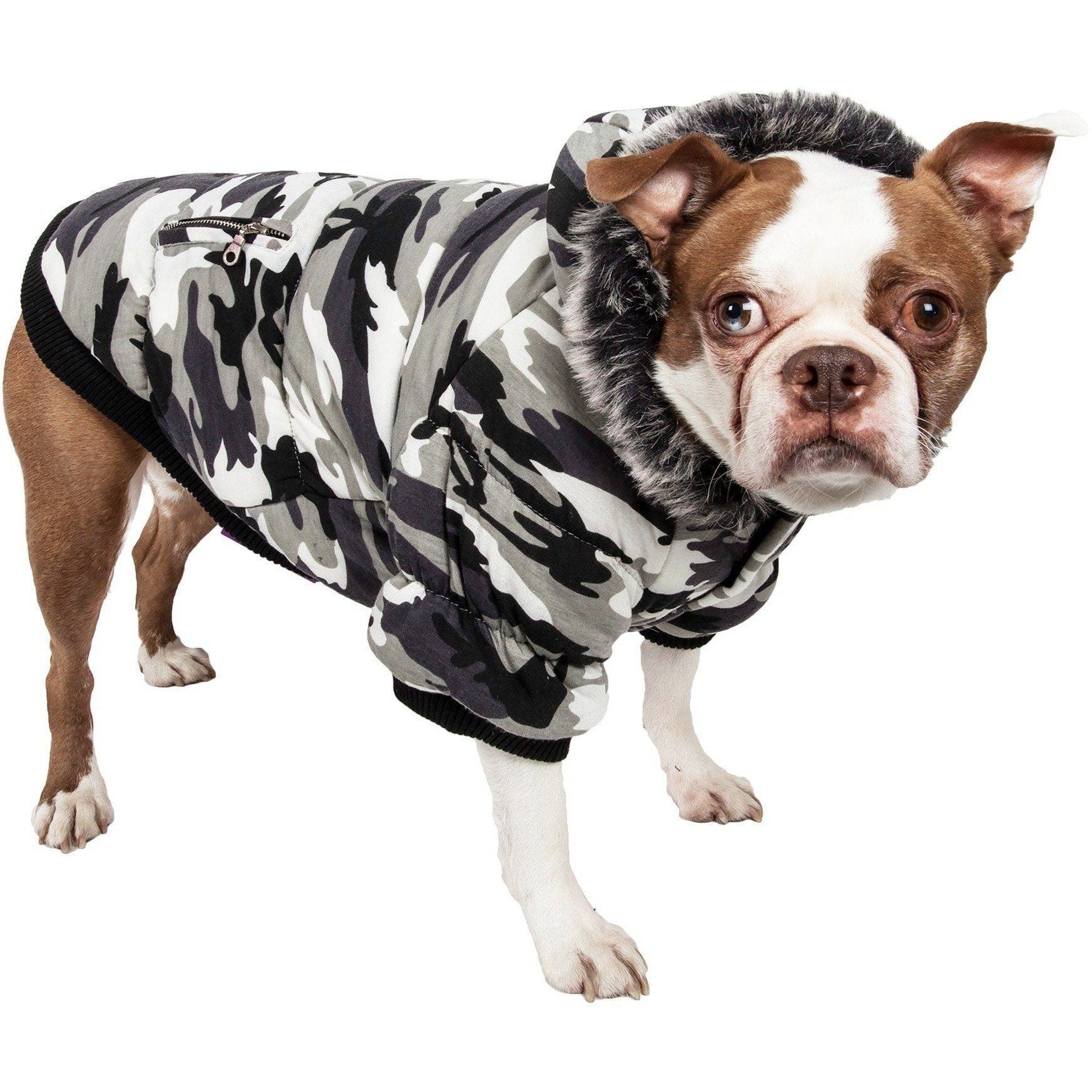 Pet Life Classic Metallic Fashion 3M Insulated Dog Coat Parka w/ Removable Hood