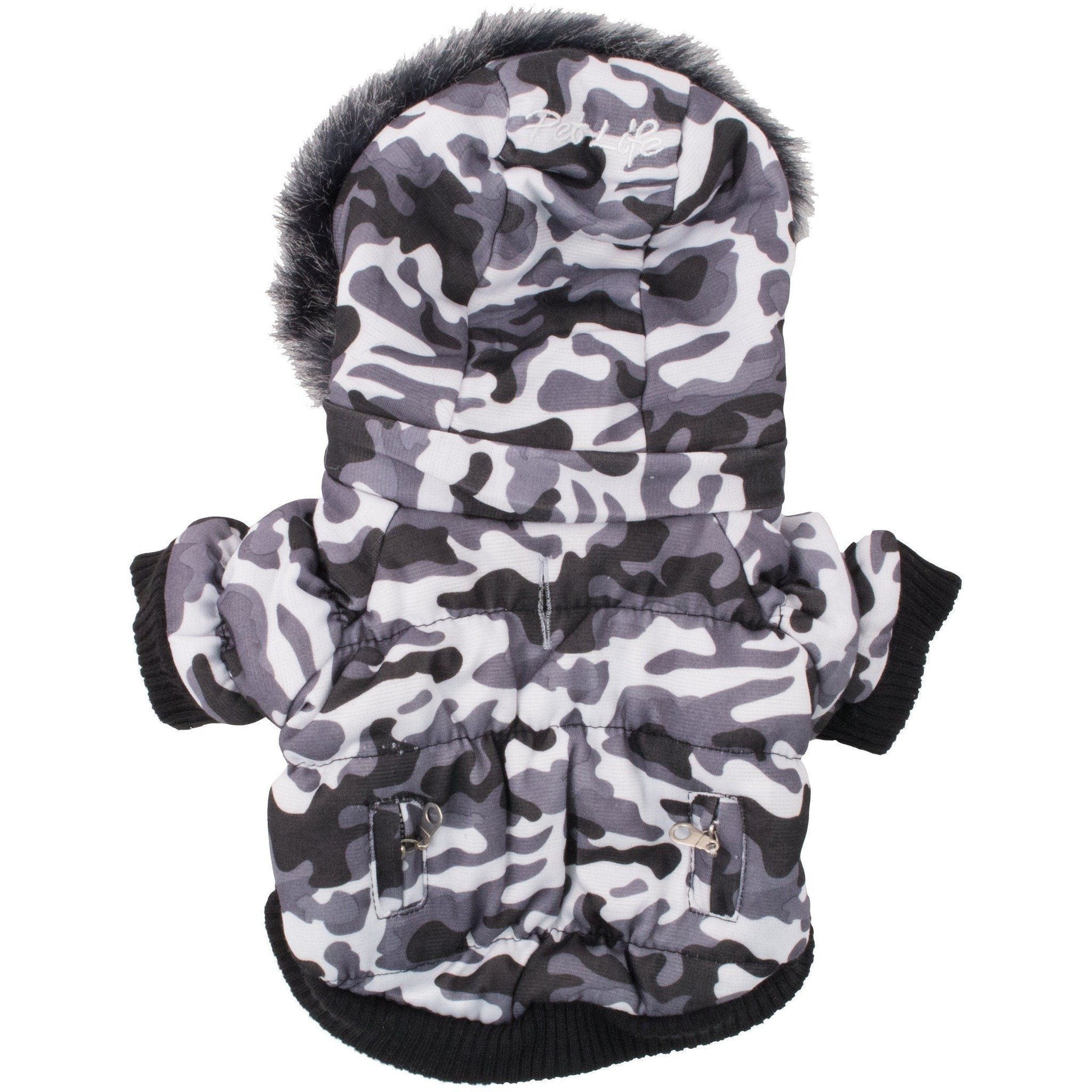 Pet Life Classic Metallic Fashion 3M Insulated Dog Coat Parka w/ Removable Hood