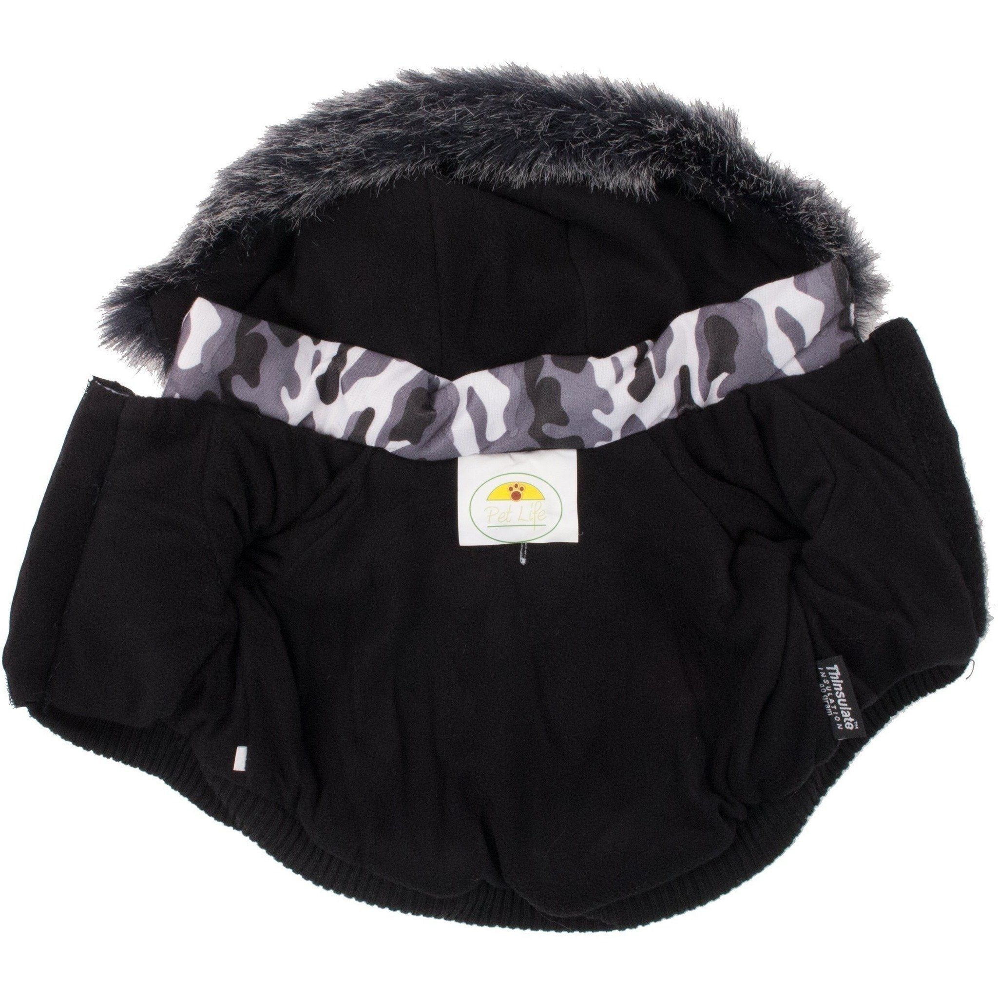 Pet Life Classic Metallic Fashion 3M Insulated Dog Coat Parka w/ Removable Hood