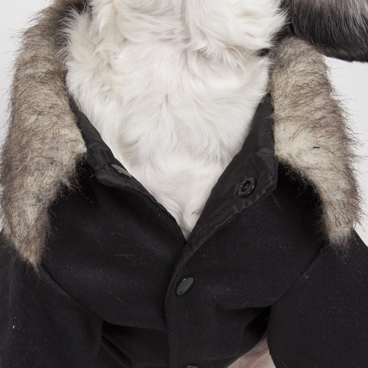 Pet Life Coast-Guard Buttoned Fashion Faux-Fur Collared Wool Dog Coat