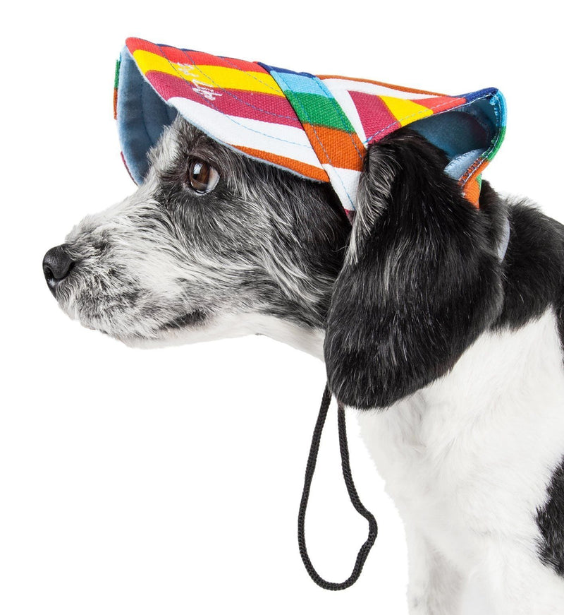 Pet Life Colorfur Floral UV Protectant Adjustable Fashion Dog Hat Cap
