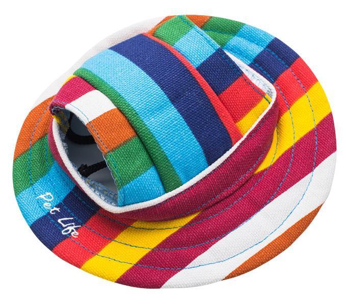 Pet Life Colorfur UV Protectant Adjustable Fashion Canopy Brimmed Dog Hat Cap