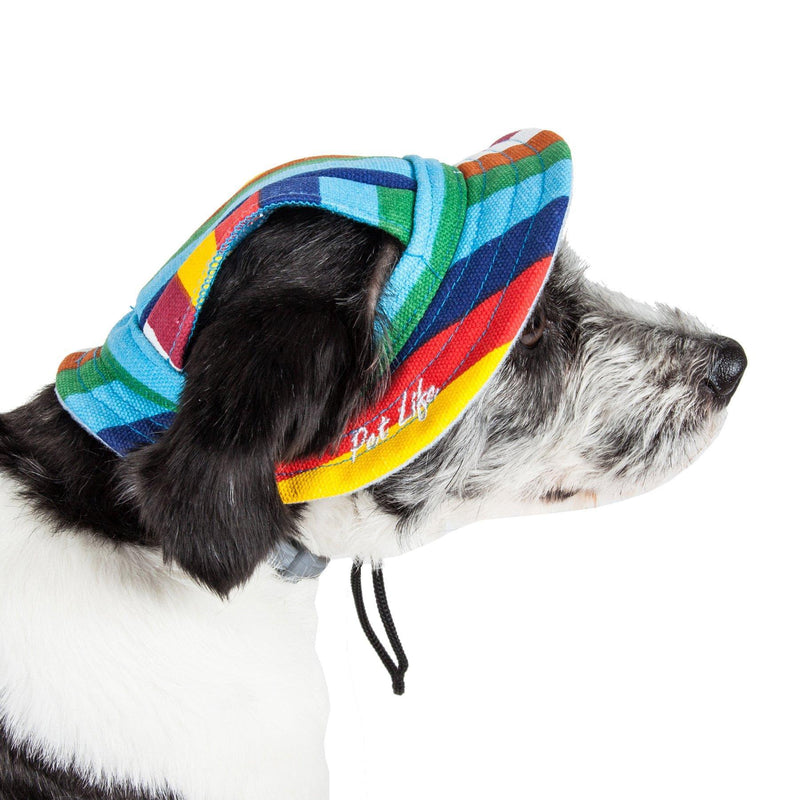 Pet Life Colorfur UV Protectant Adjustable Fashion Canopy Brimmed Dog Hat Cap