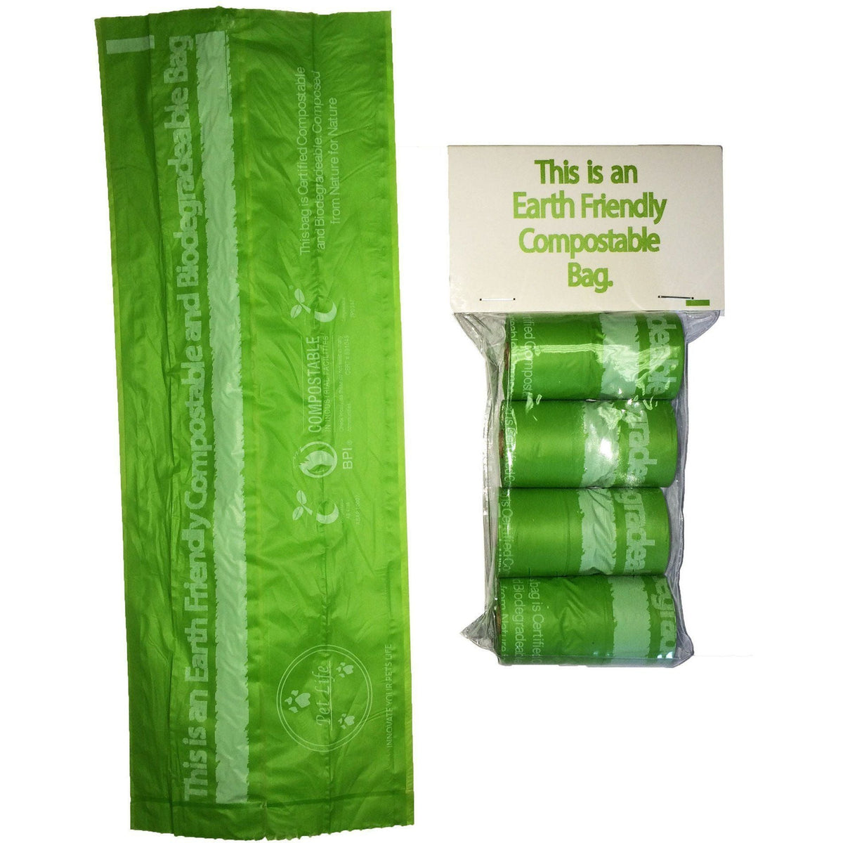 Pet Life Compostable 100% Recyclable and Biodegradable Eco-Friendly Pet Cat Dog Waste Bags from Thermoplastic Starch