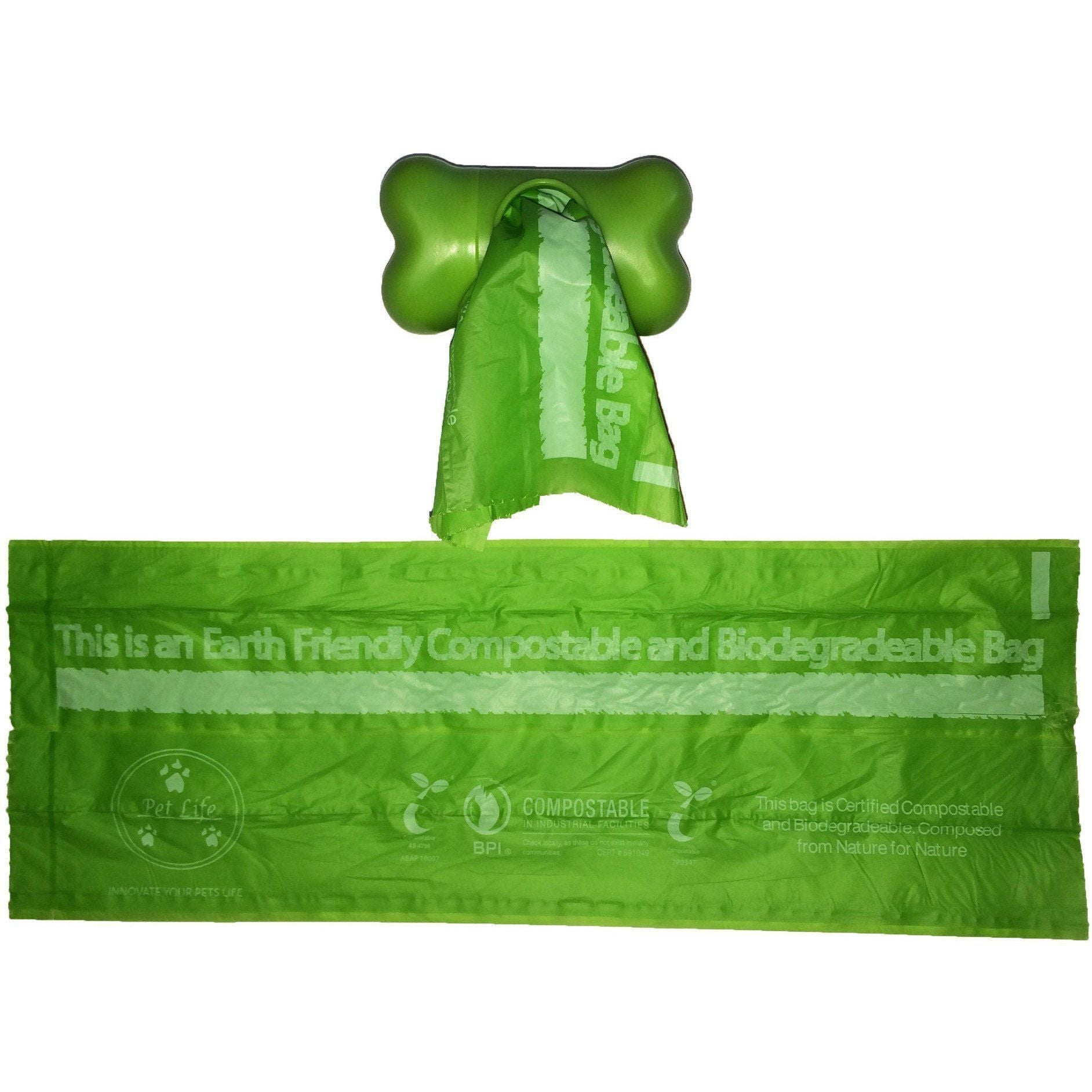 Pet Life ® Compostable 100% Recyclable and Biodegradable Eco-Friendly Pet Cat Dog Waste Bags from Thermoplastic Starch