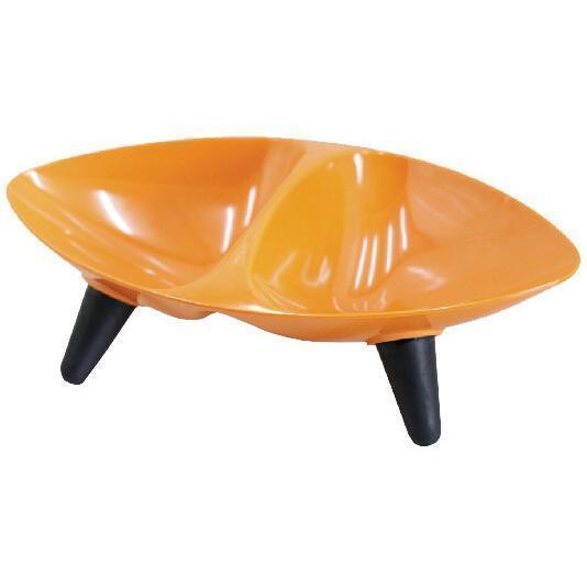 Pet Life Couture Sculptured Dishwasher Safe Melamine Food and Water Double Pet Bowl