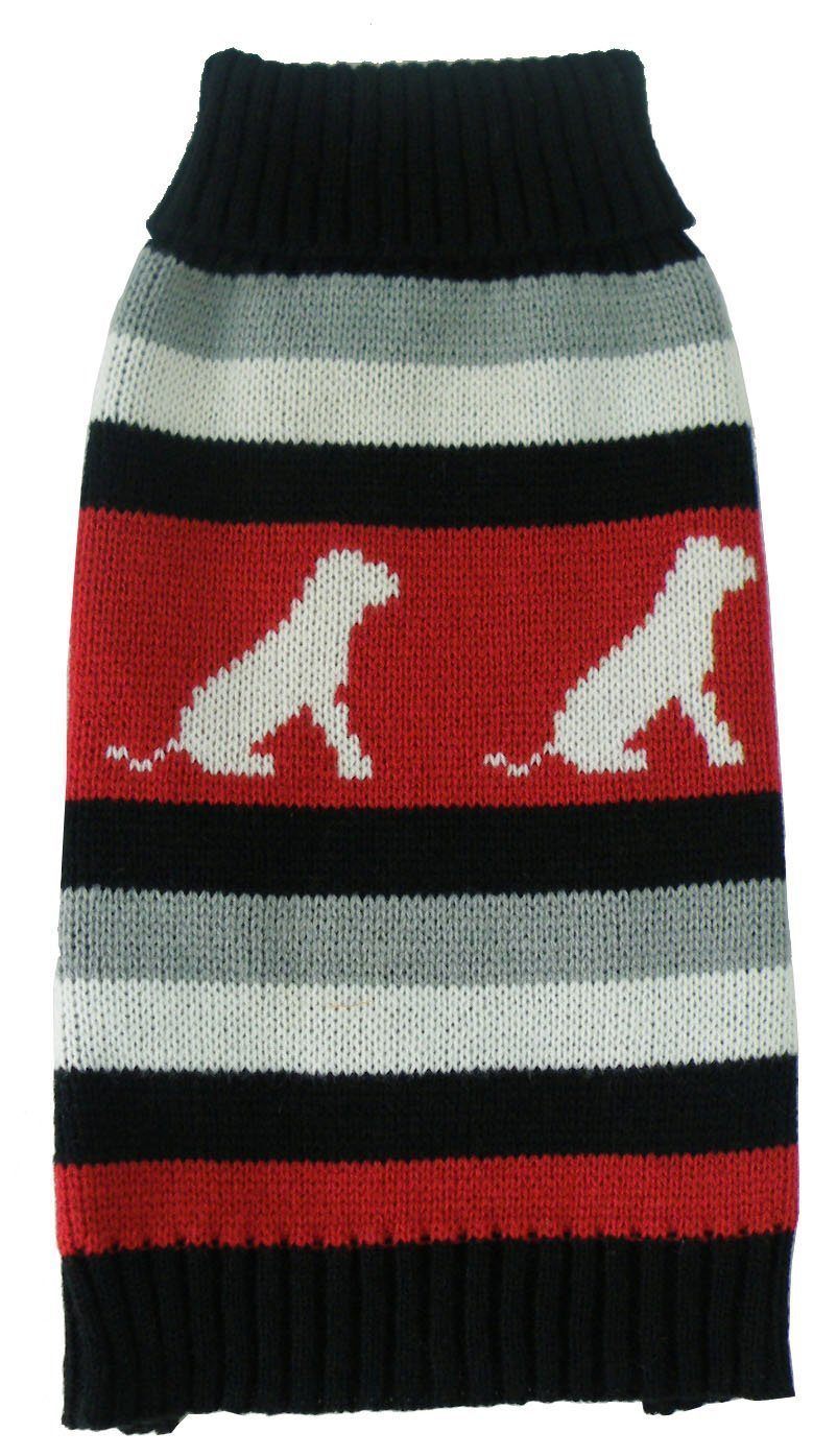 Pet Life Dog Patterned Fashion Striped Ribbed Turtle Neck Dog Sweater