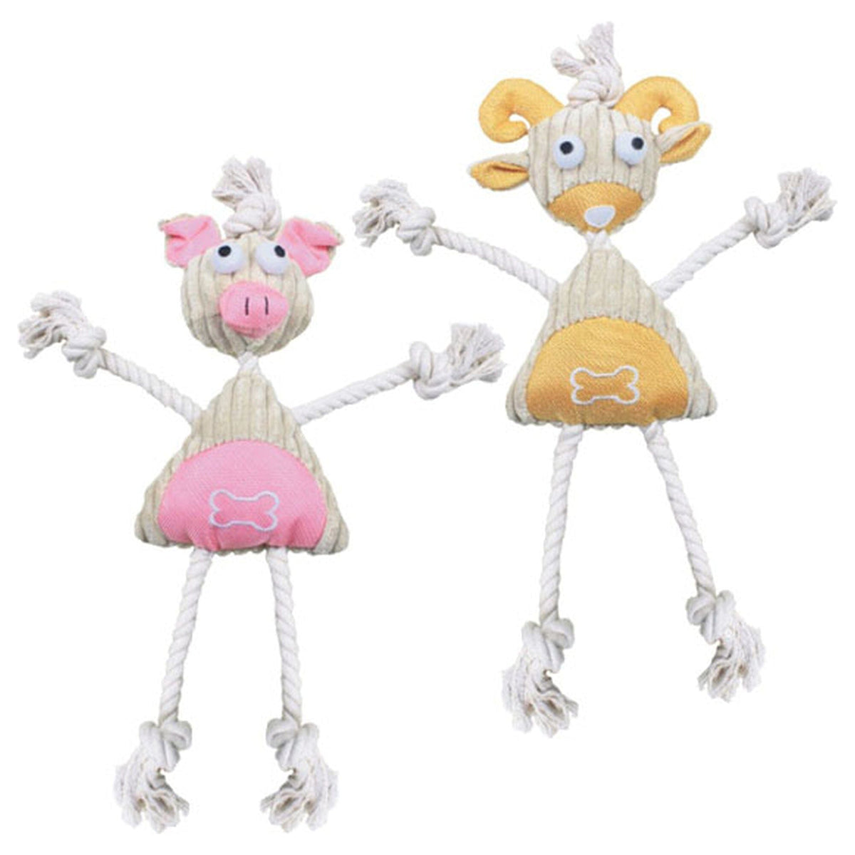 Pet Life Doll Mannequin Natural Jute and Rope Squeak Dog Toy | HT Animal Supply