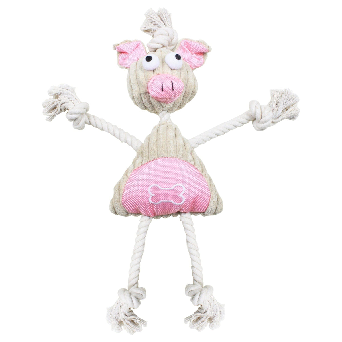 Pet Life Doll Mannequin Natural Jute and Rope Squeak Dog Toy | HT Animal Supply