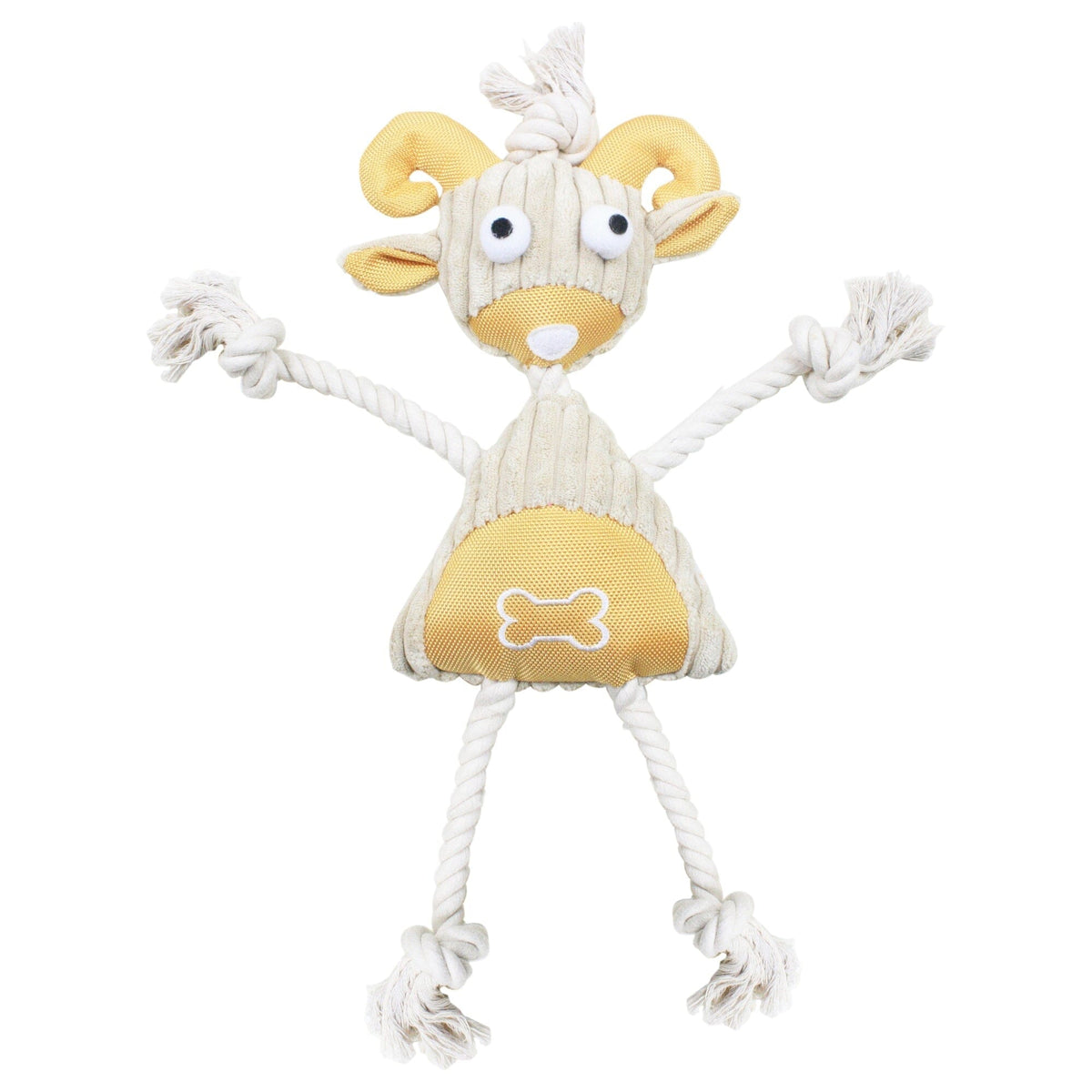 Pet Life Doll Mannequin Natural Jute and Rope Squeak Dog Toy | HT Animal Supply