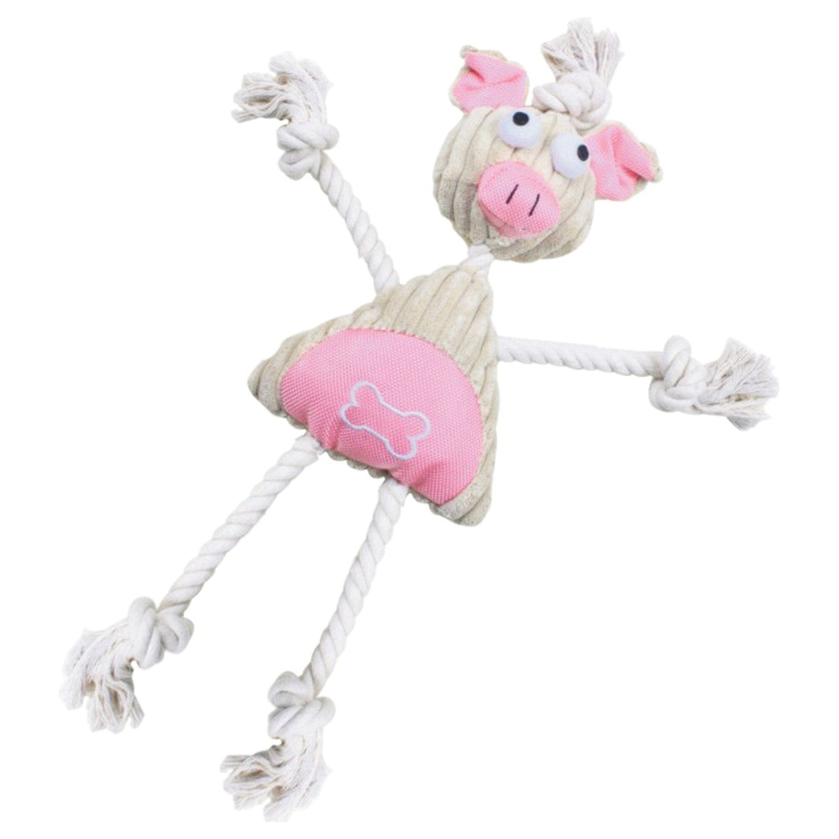 Pet Life Doll Mannequin Natural Jute and Rope Squeak Dog Toy | HT Animal Supply