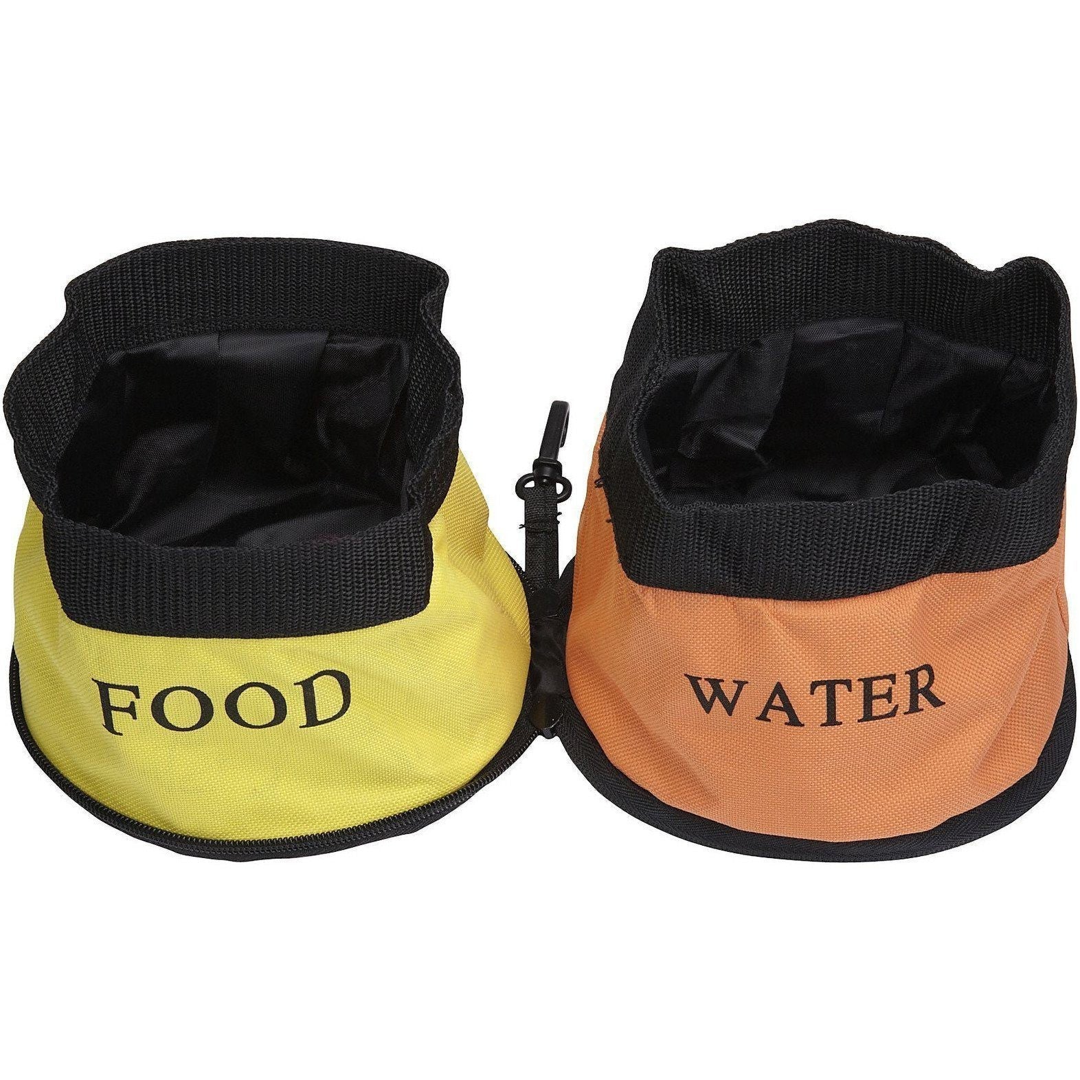 Pet Life ® Dual Folding Food and Water Collapsible Pet Travel Cat and Dog Bowl