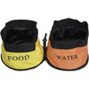 Pet Life Dual Folding Food and Water Collapsible Pet Travel Cat and Dog Bowl