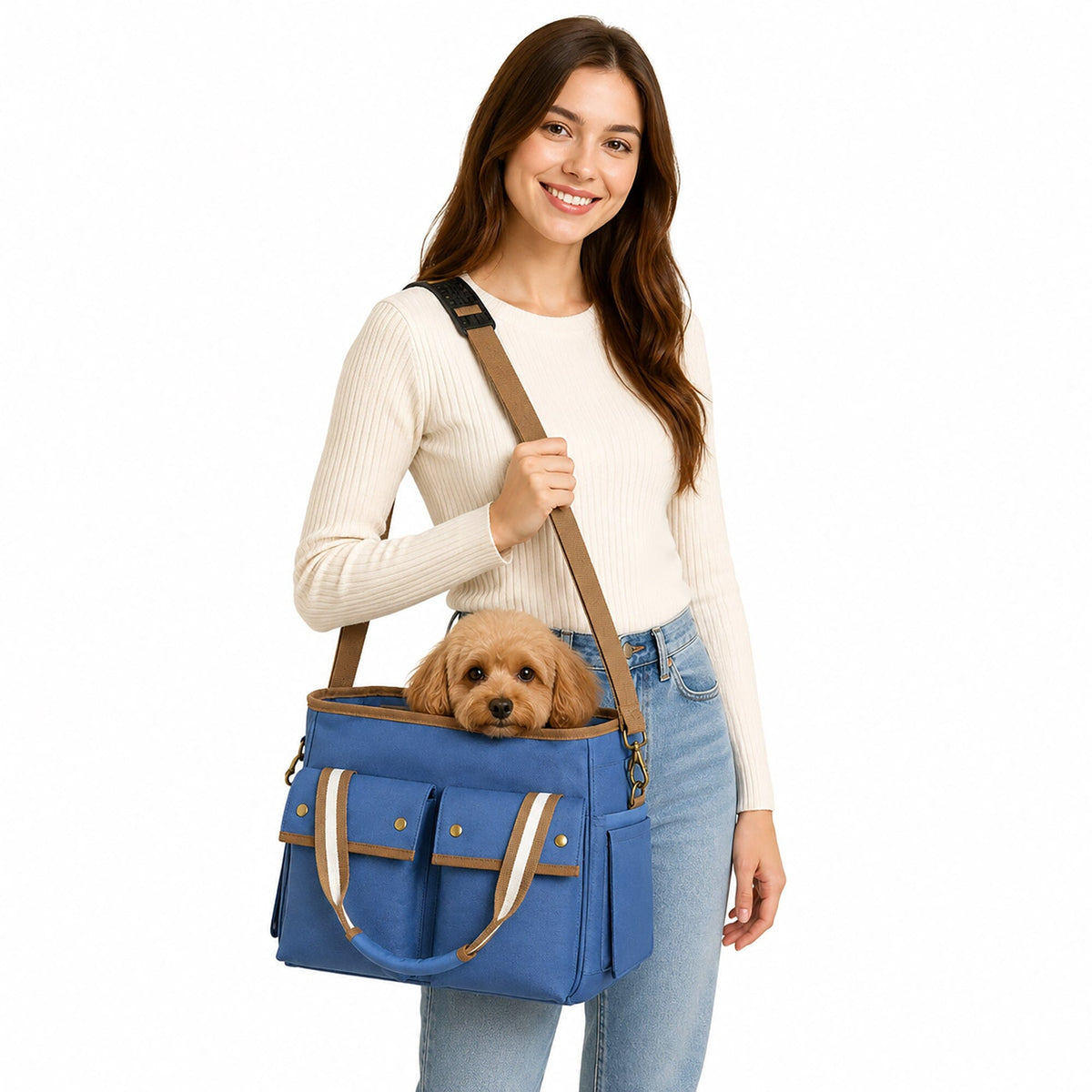 Pet Life Dual Snap Pocketed Fashion Designer Canvas Travel Pet Dog Carrier | HT Animal Supply
