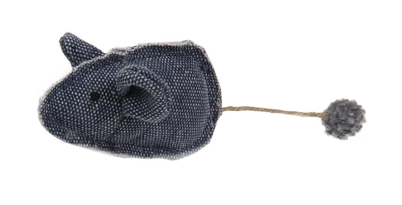 Pet Life Pompom Tailed Durable Cat and Mouse Plush Cat Toy