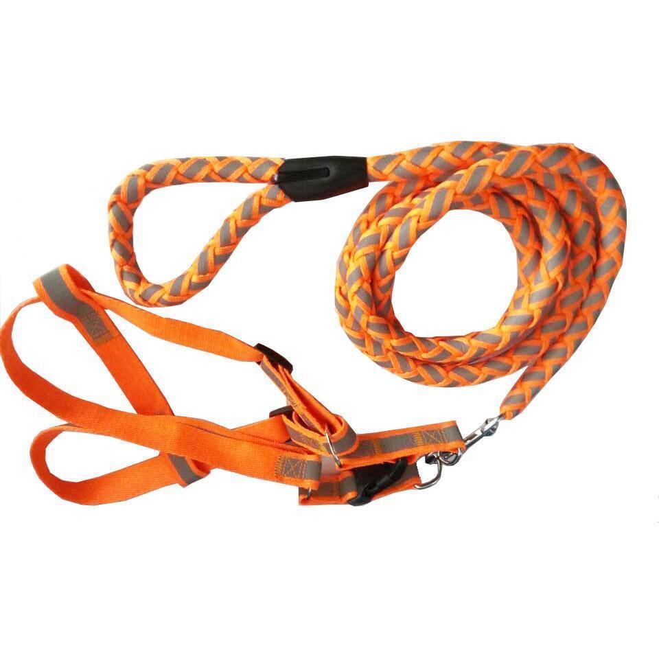 Pet Life Easy Tension Reflective Stitched Adjustable 2-in-1 Pet Dog Leash and Harness