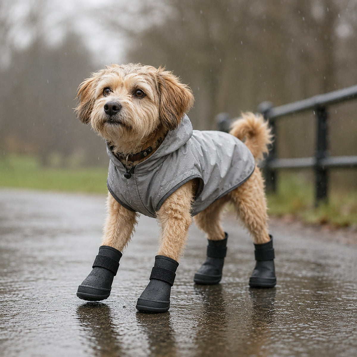 Pet Life Elastic Protective Multi-Usage All-Terrain Rubberized Dog Shoes - Set of 4 | HT Animal Supply