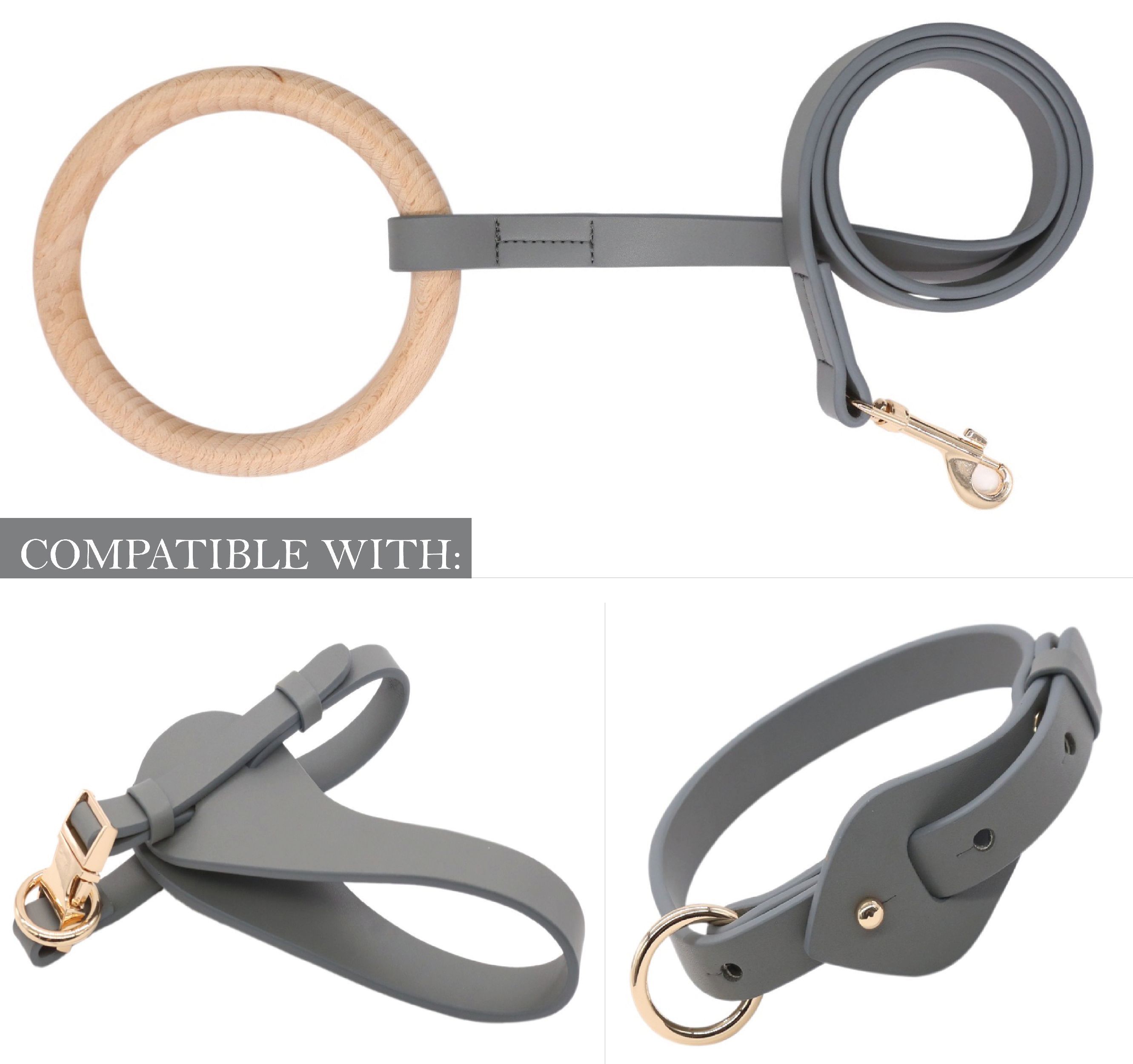 Pet Life Ever-Craft Boutique Series Beechwood and Leather Designer Dog Leash