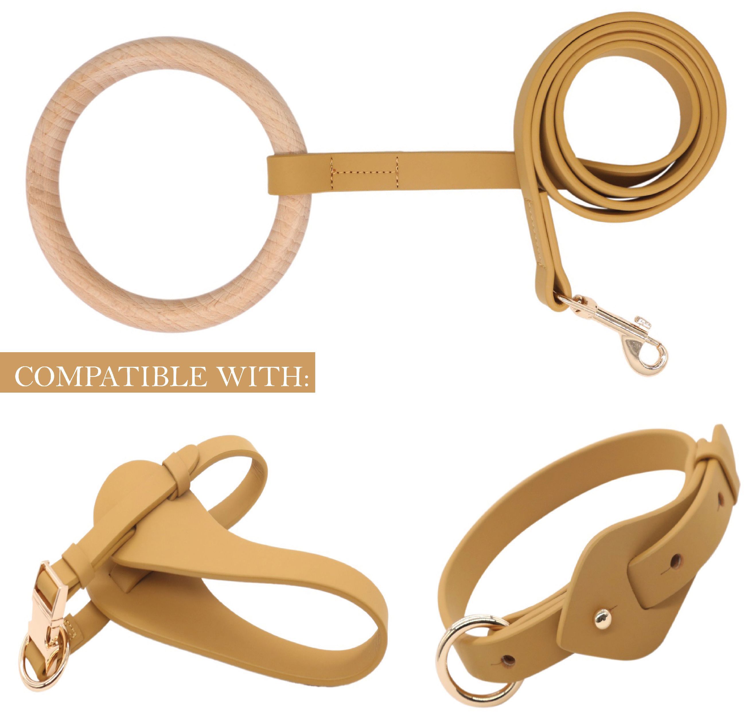 Pet Life Ever-Craft Boutique Series Beechwood and Leather Designer Dog Leash