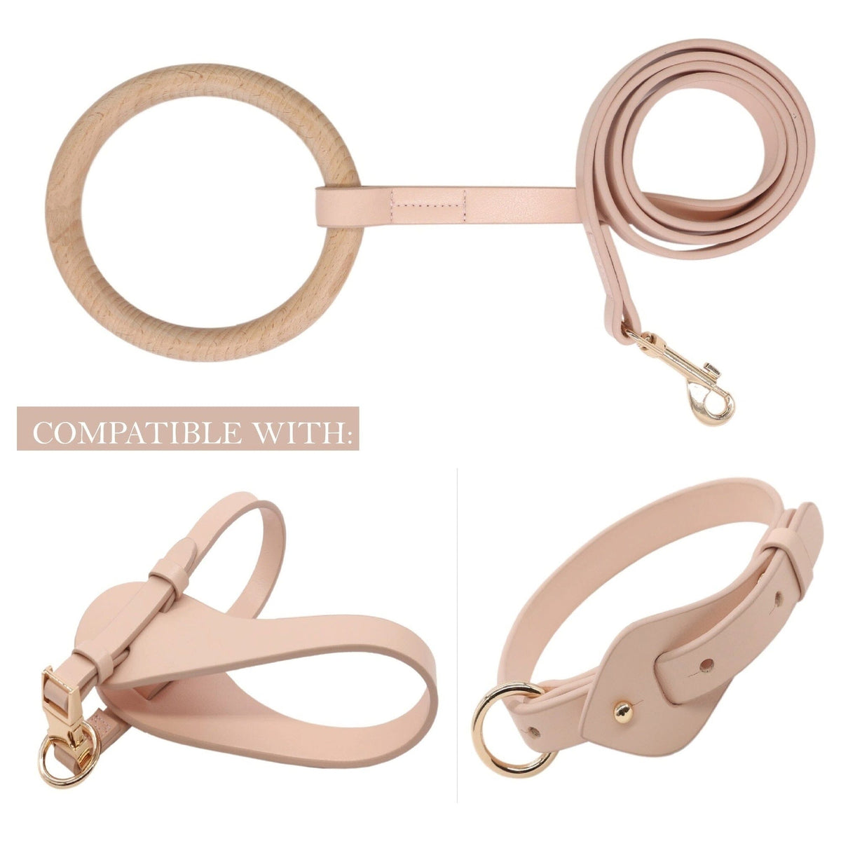 Pet Life Ever-Craft Boutique Series Beechwood and Leather Designer Dog Leash