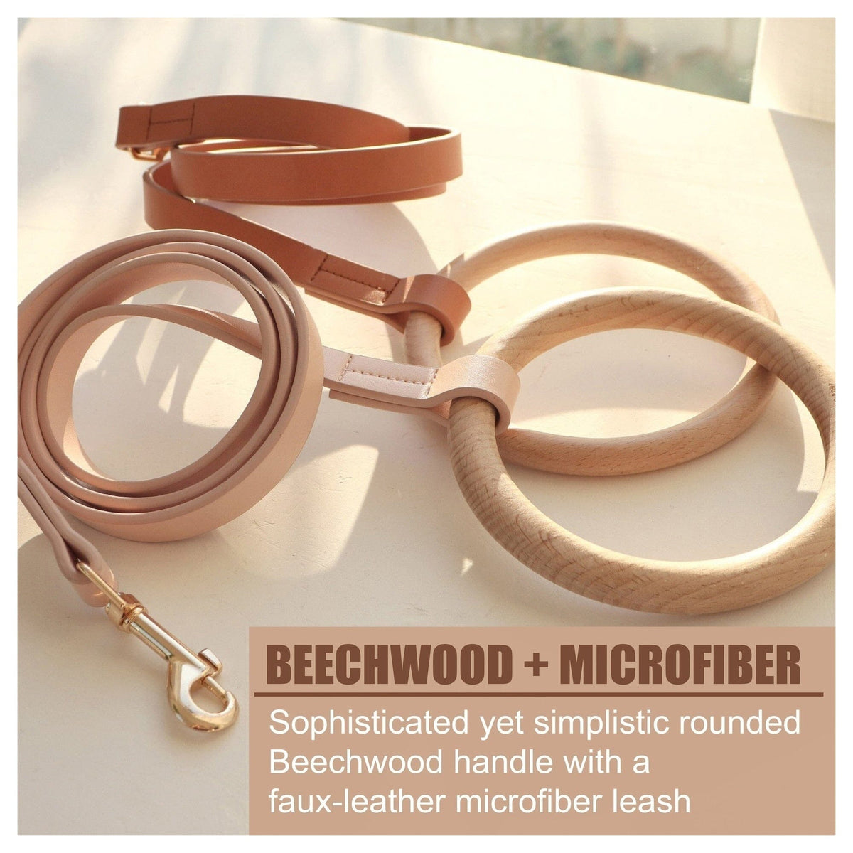 Pet Life Ever-Craft Boutique Series Beechwood and Leather Designer Dog Leash