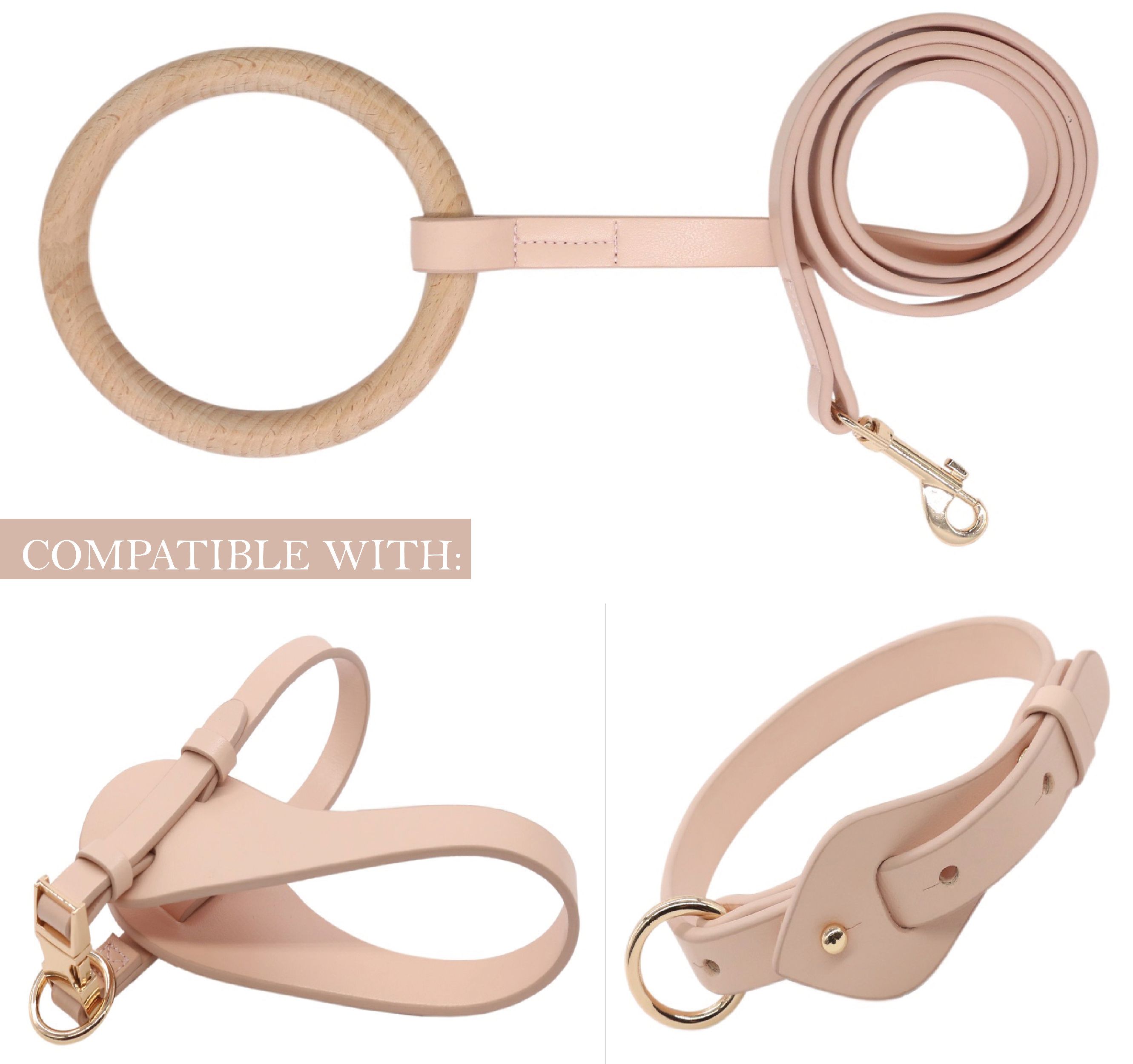 Pet Life Ever-Craft Boutique Series Beechwood and Leather Designer Dog Leash