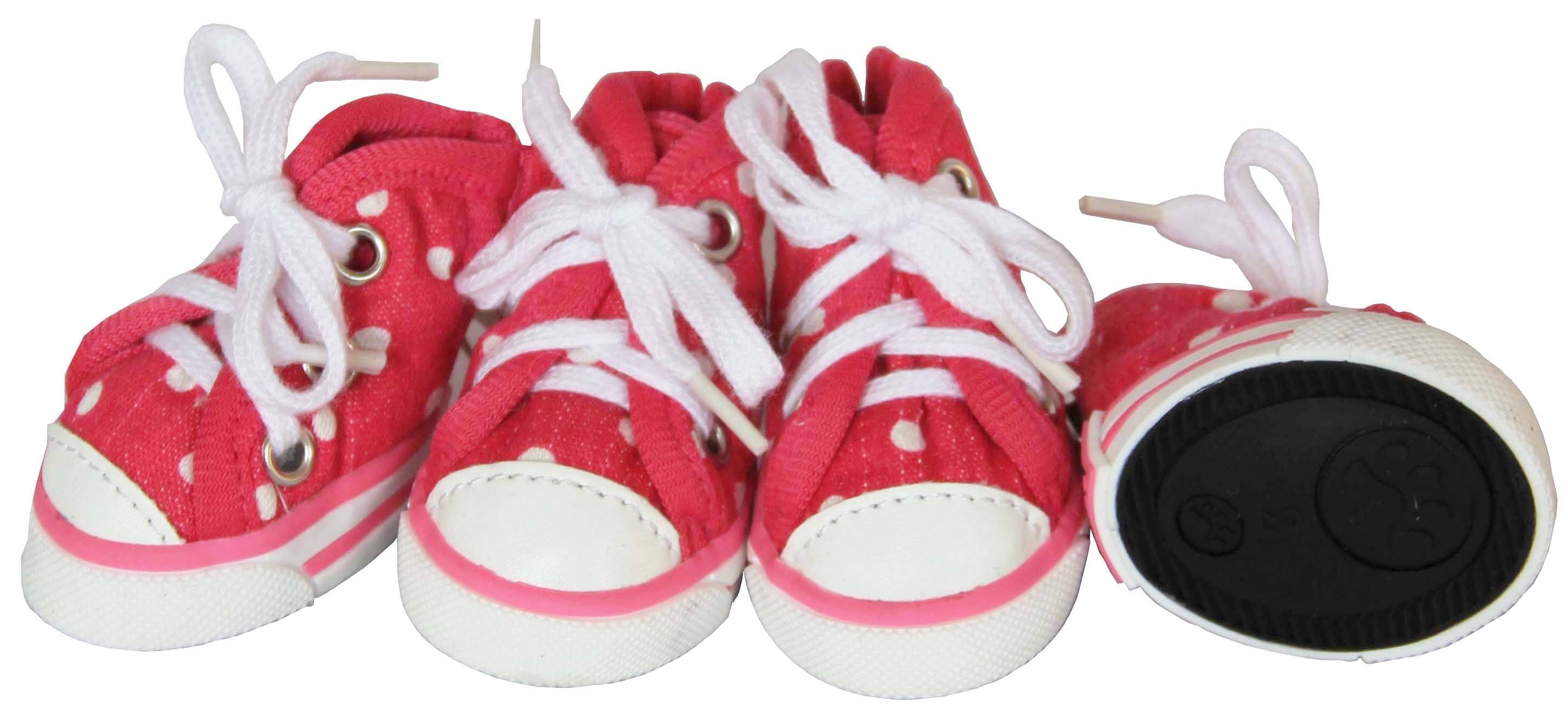 Pet Life Extreme-Skater Canvas Casual Grip Pet Dog Shoes Sneakers - Set Of 4