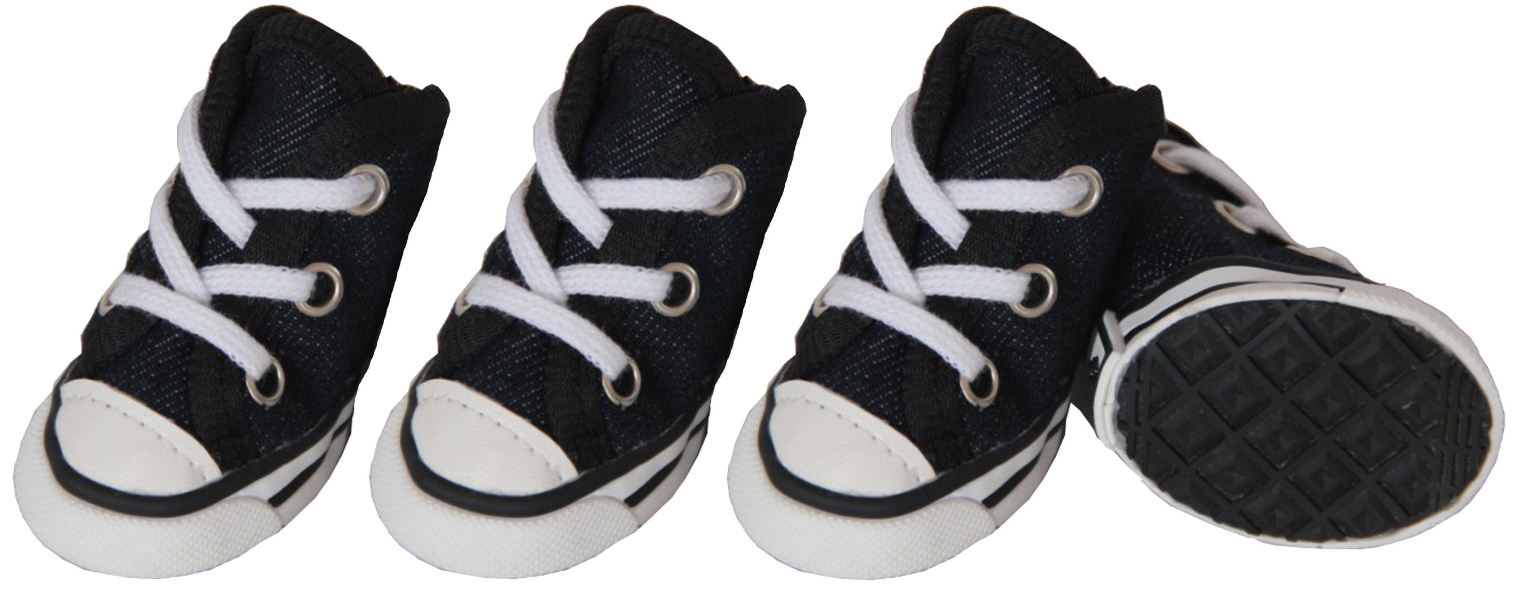 Pet Life Extreme-Skater Canvas Casual Grip Pet Dog Shoes Sneakers - Set Of 4