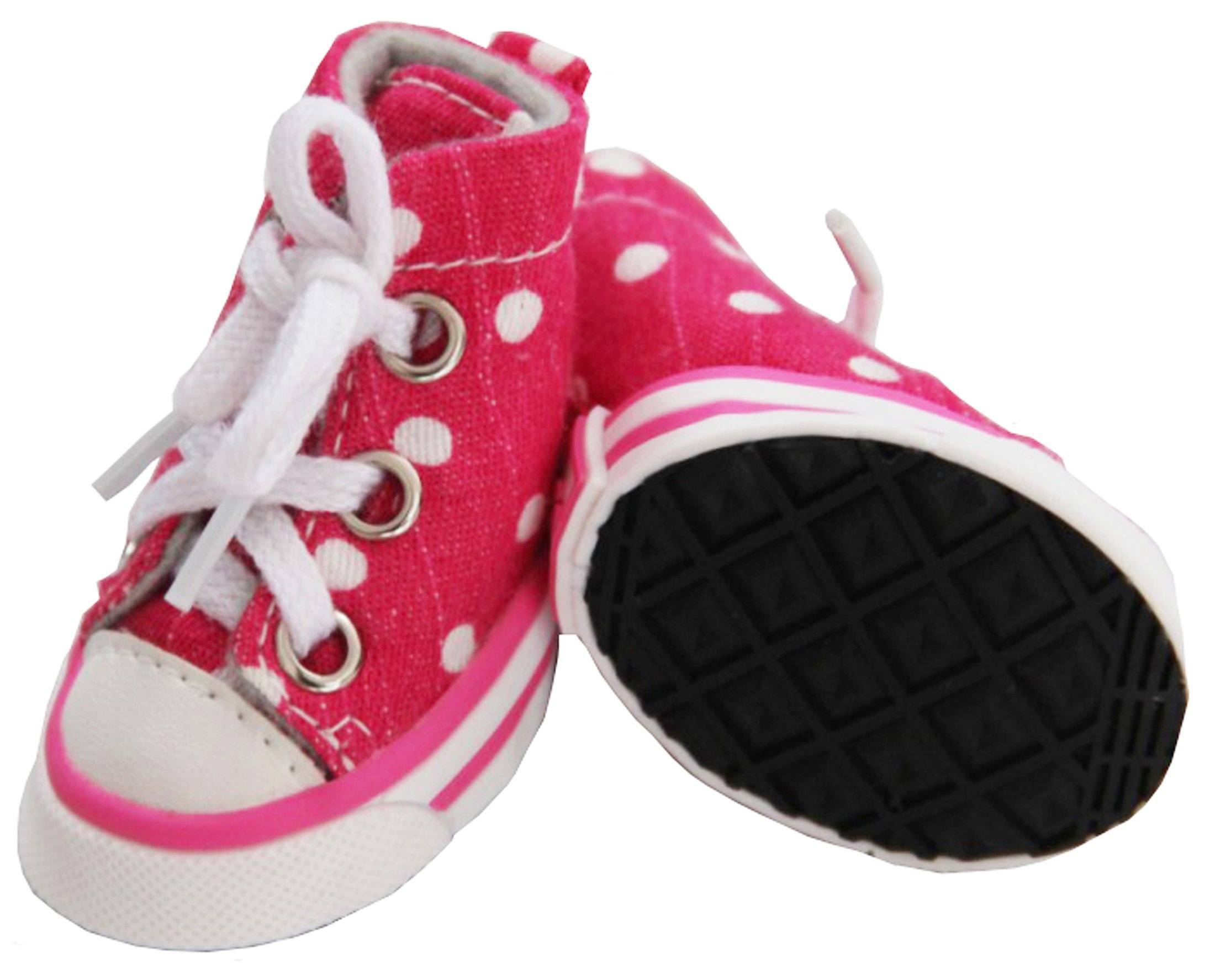 Pet Life Extreme-Skater Canvas Casual Grip Pet Dog Shoes Sneakers - Set Of 4
