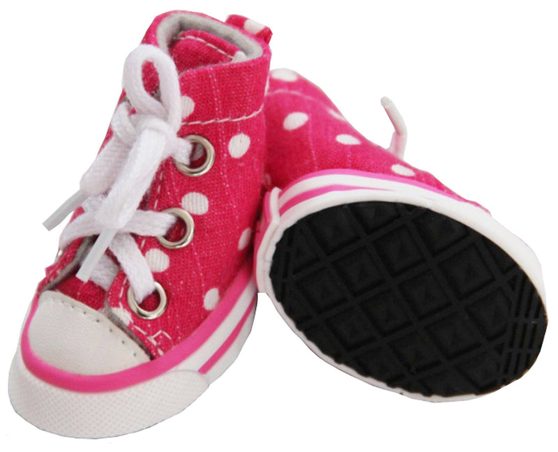 Pet Life Extreme-Skater Canvas Casual Grip Pet Dog Shoes Sneakers - Set Of 4
