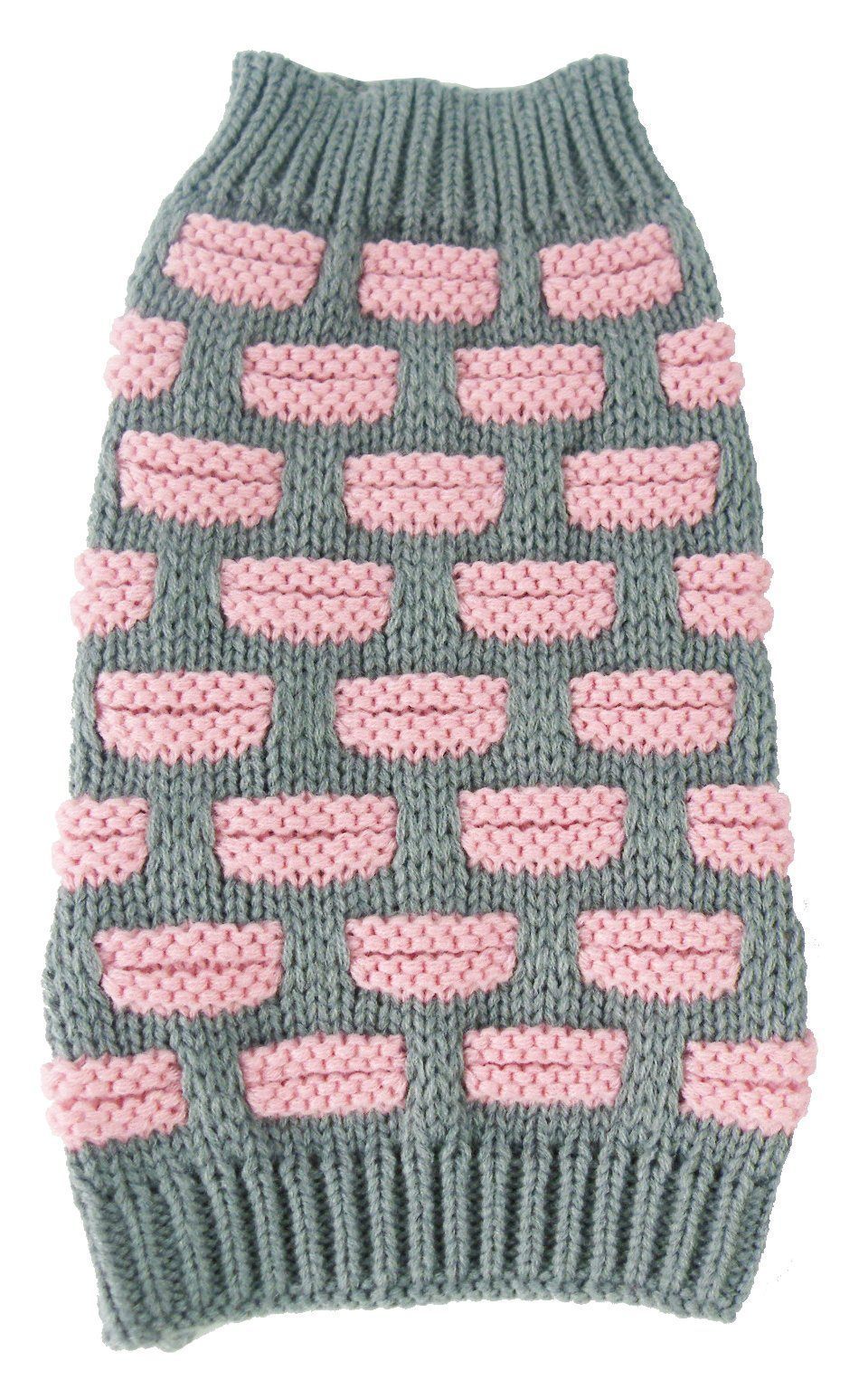 Pet Life Fashion Weaved Heavy Knit Designer Ribbed Turtle Neck Dog Sweater