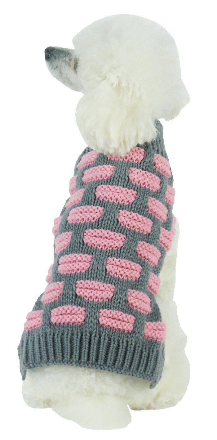 Pet Life Fashion Weaved Heavy Knit Designer Ribbed Turtle Neck Dog Sweater
