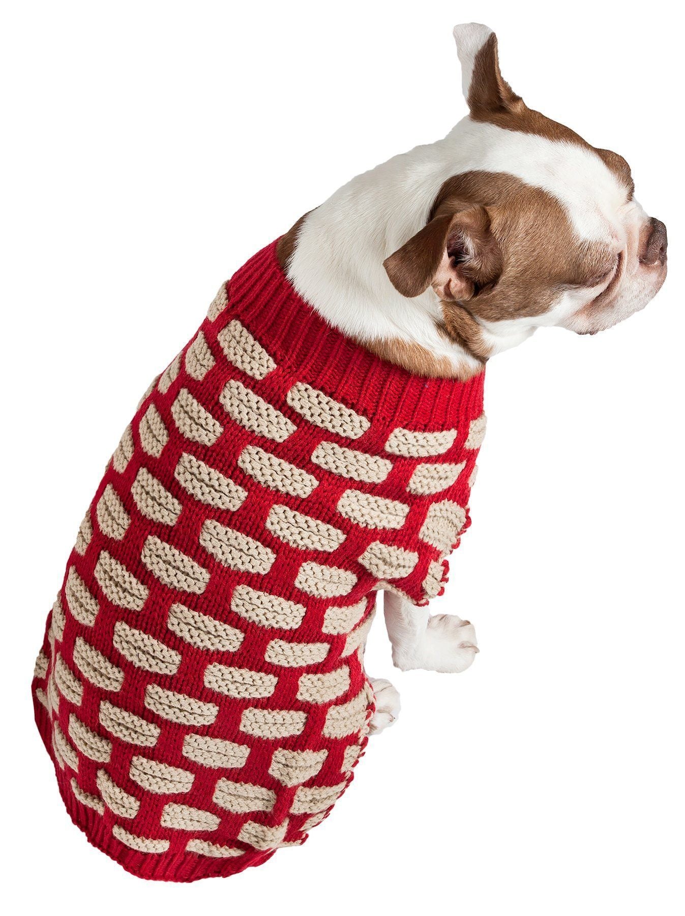 Pet Life Fashion Weaved Heavy Knit Designer Ribbed Turtle Neck Dog Sweater