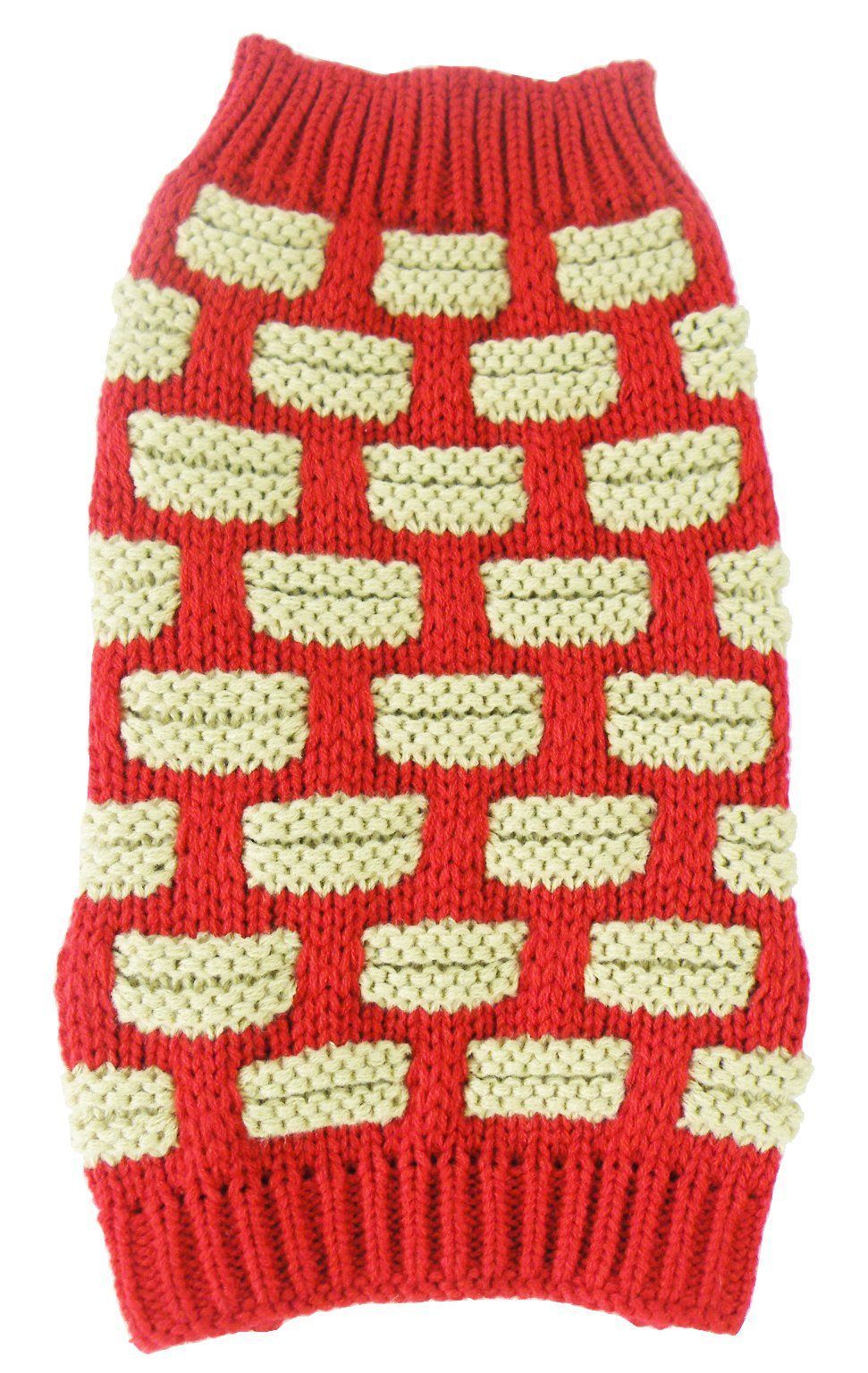 Pet Life Fashion Weaved Heavy Knit Designer Ribbed Turtle Neck Dog Sweater