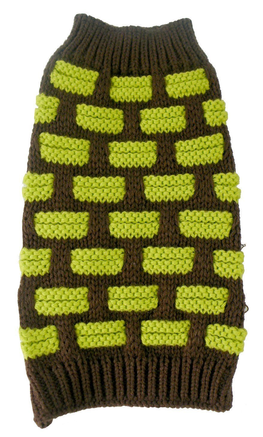 Pet Life Fashion Weaved Heavy Knit Designer Ribbed Turtle Neck Dog Sweater